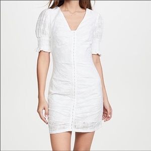 NEW English Factory White Heart Eyelet Puff Sleeve